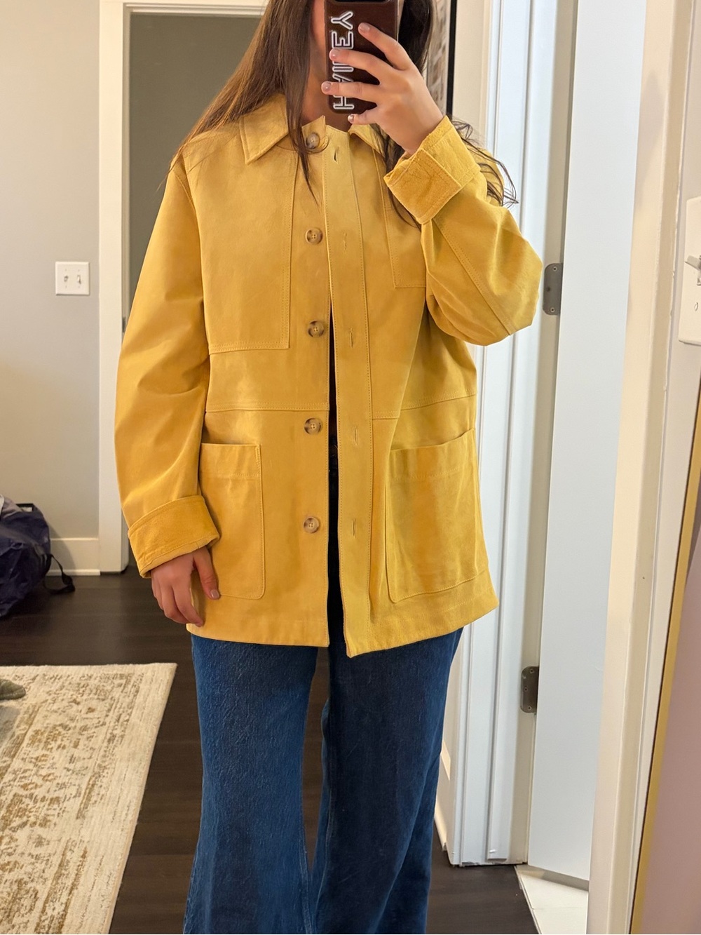 Women’s Mustard Yellow Button-Front Jacket
